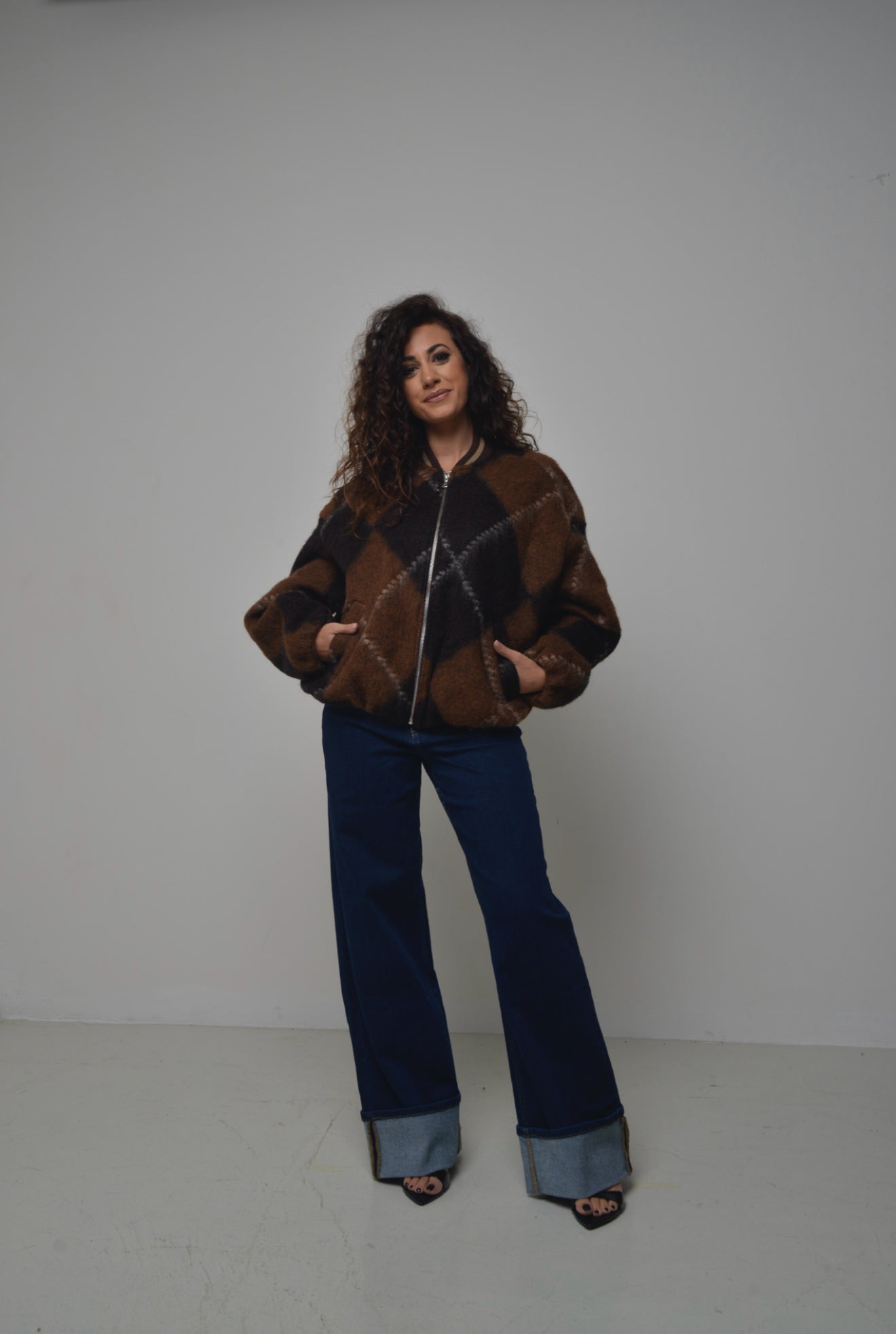 Jeans Wide Leg con risvolto