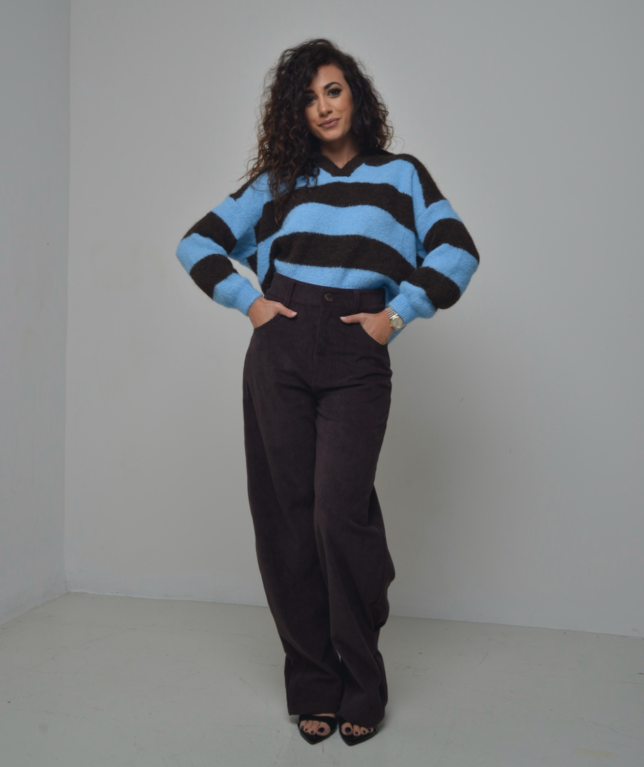 Pantalone in velluto con dettaglio Lumina