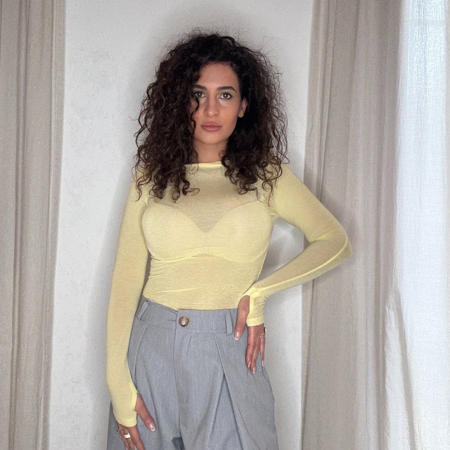 Maglia ‘Thumb holes’ Lumina