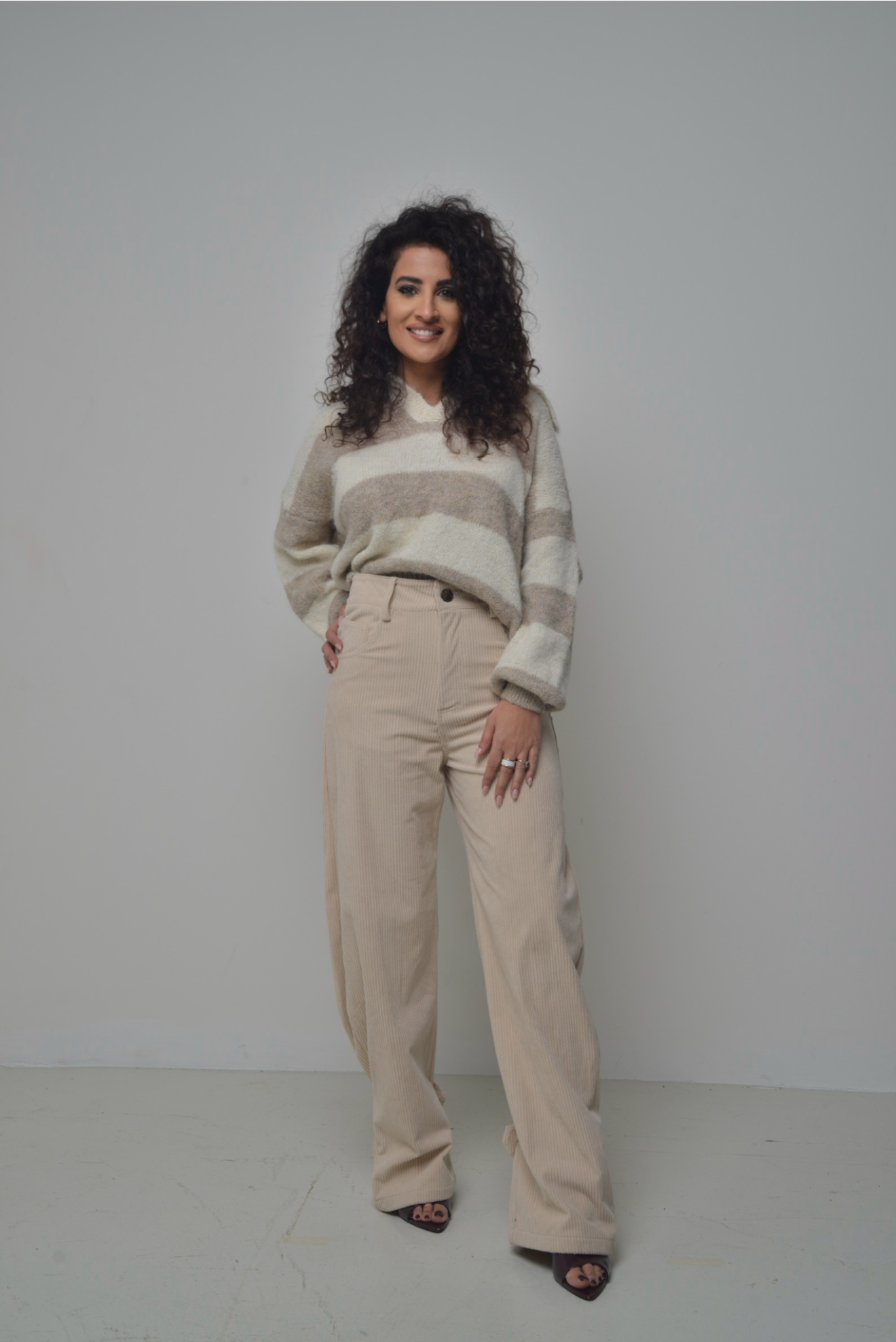Pantalone in velluto con dettaglio Lumina
