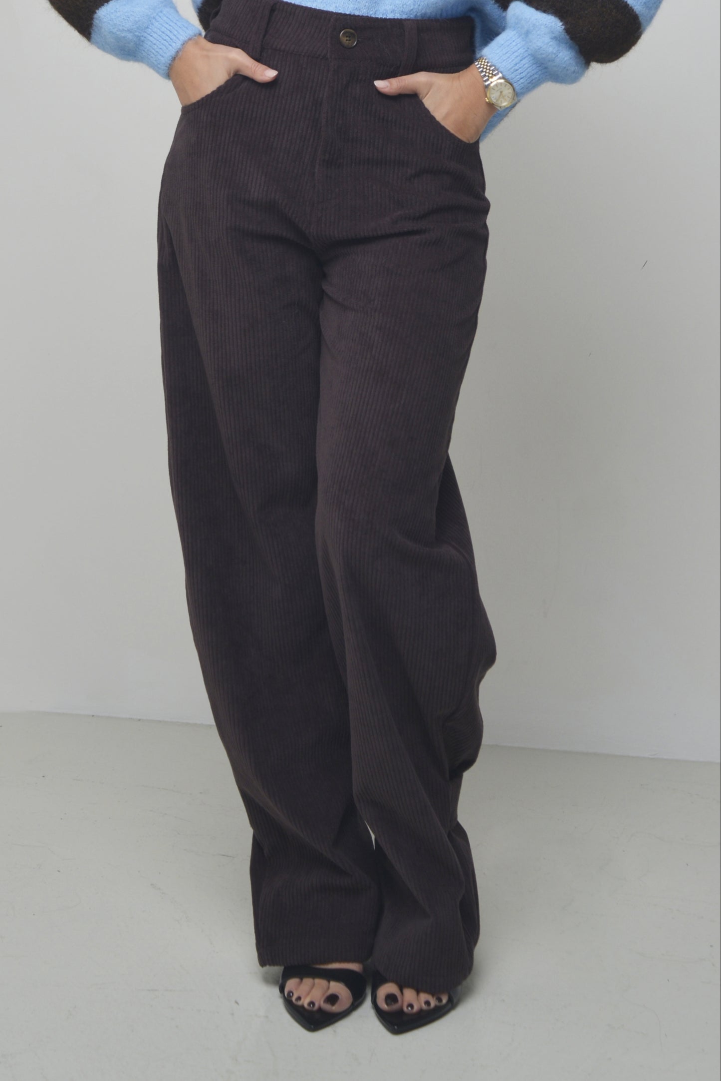 Pantalone in velluto con dettaglio Lumina