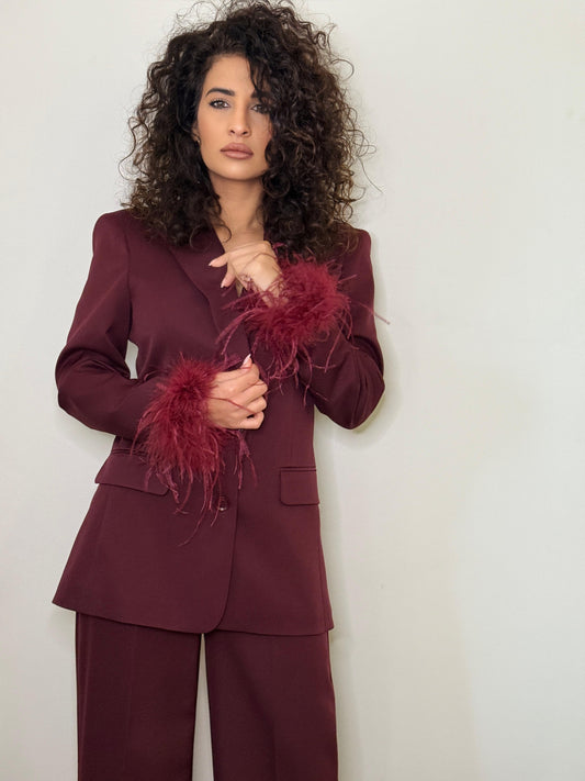 Tailleur con piume Ninèe